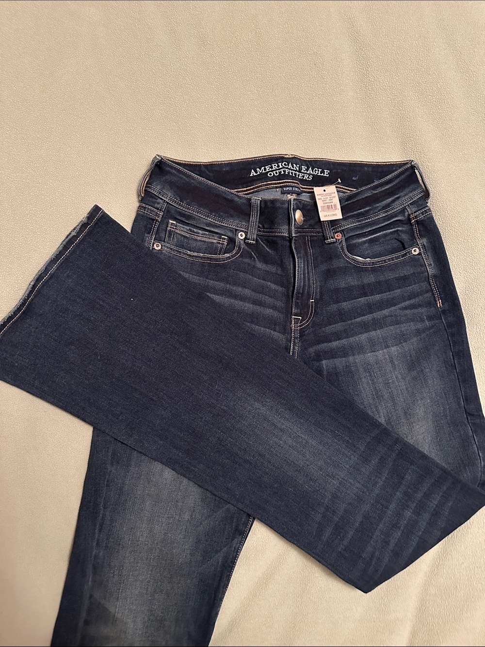 American Eagle Outfitters Women's Dark Blue kick boot Jeans